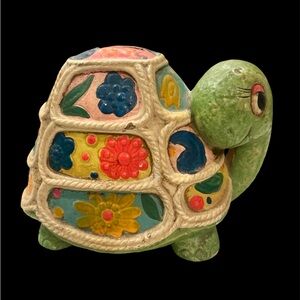 Vintage Ceramic Turtle Coin Bank